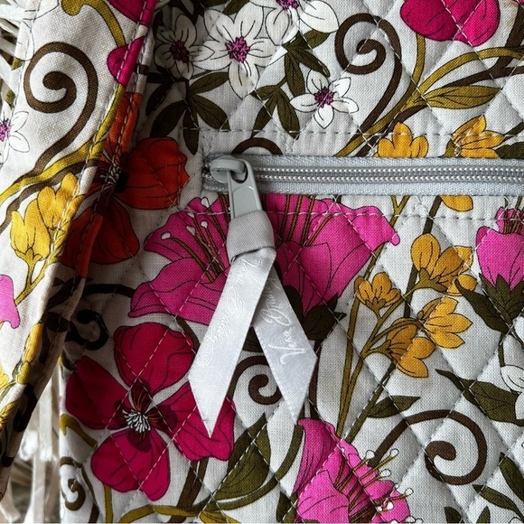 VERA BRADLEY Tea Garden Zipper Hipster Crossbody 2012 Cream Pink Orange Floral - Picture 9 of 16
